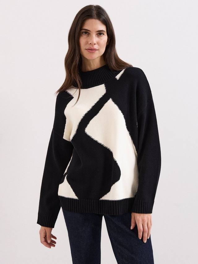 

Джемпер Larna Geometric Phase Eight, Black/Ivory