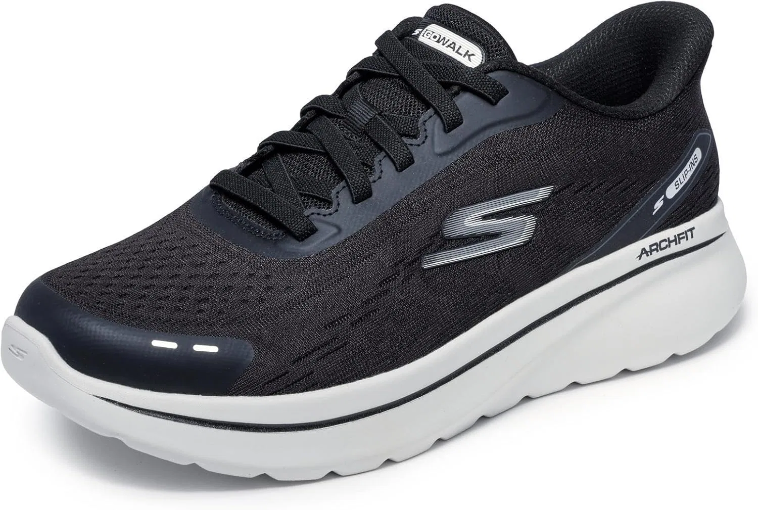 Мужские кроссовки Skechers Go Walk Arch Fit N-Joy Nobend, Black Textile White Trim