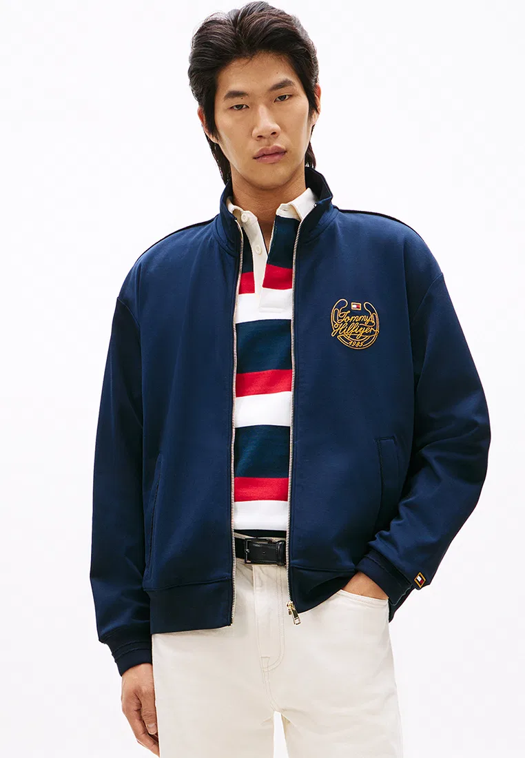 Толстовка на молнии, плотный твил, TH Mainline Tommy Hilfiger, цвет Desert Sky