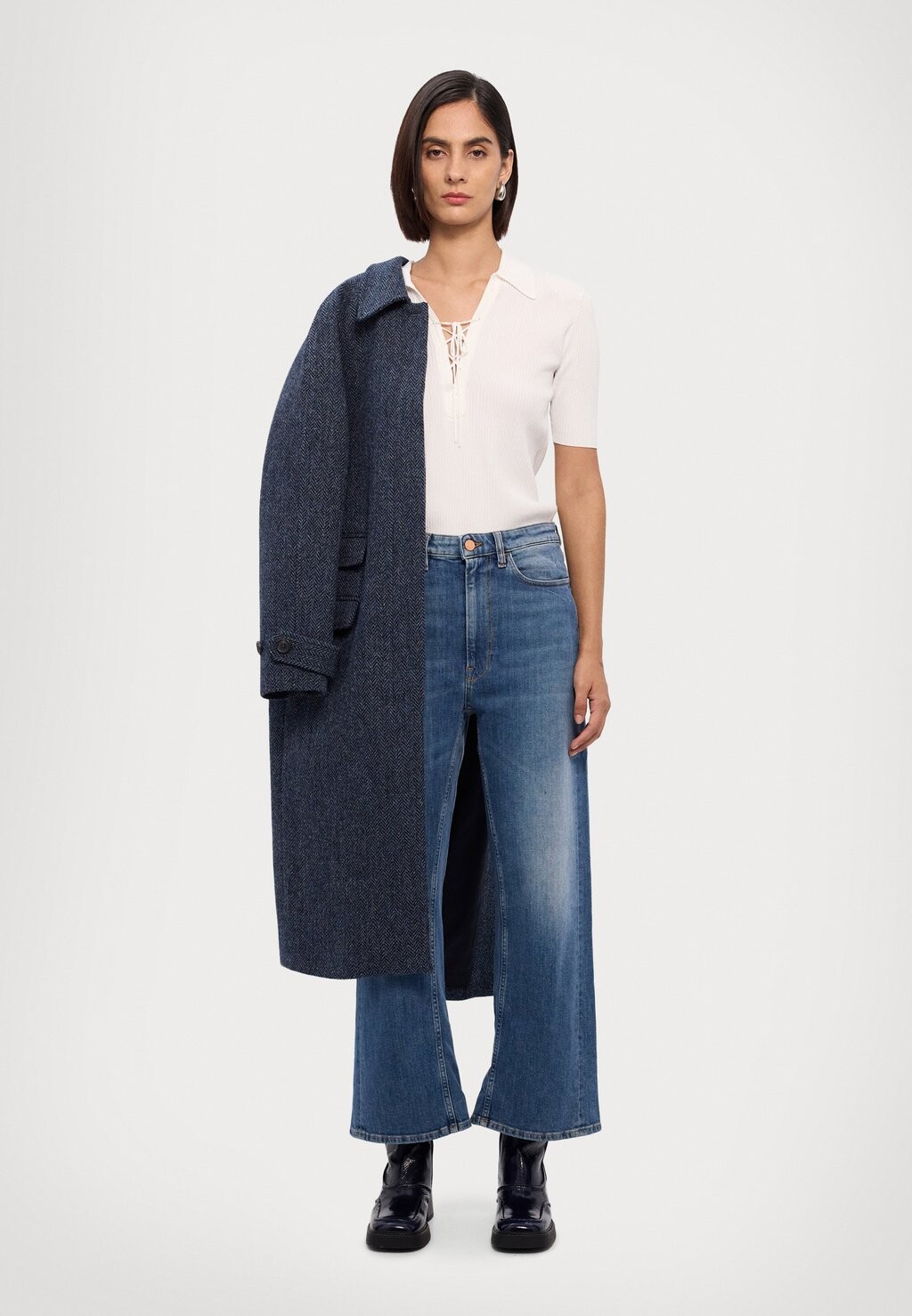 

Джинсы свободного кроя AIME WIDE LEG PAT 3x1, синий деним