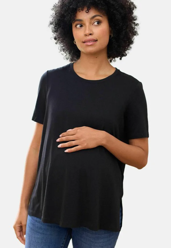 

Базовая футболка с коротким рукавом для беременных Seraphine, Black, Черный, Базовая футболка с коротким рукавом для беременных Seraphine, Black