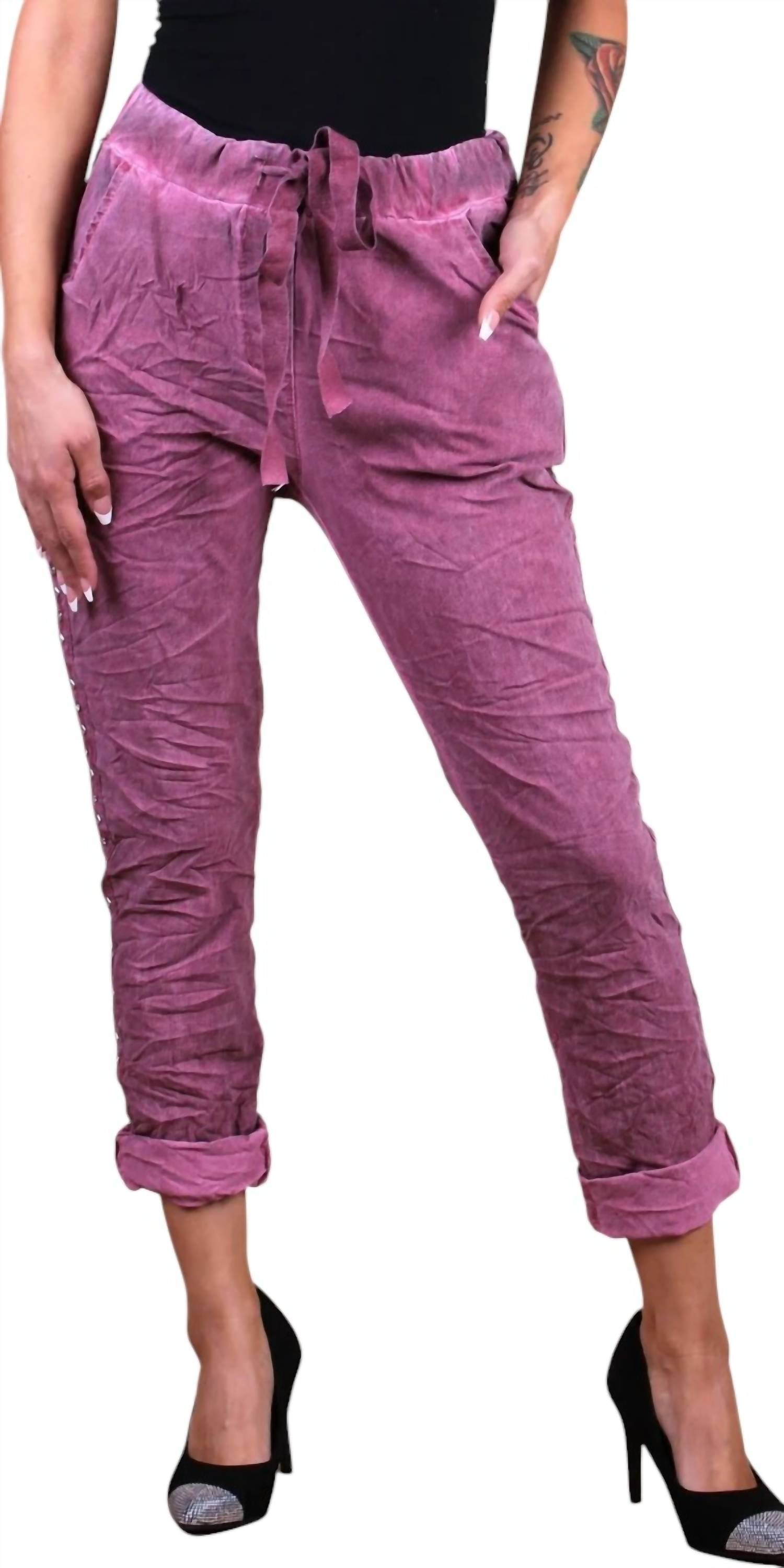 

Бордовые брюки Zola Stud GIGI MODA