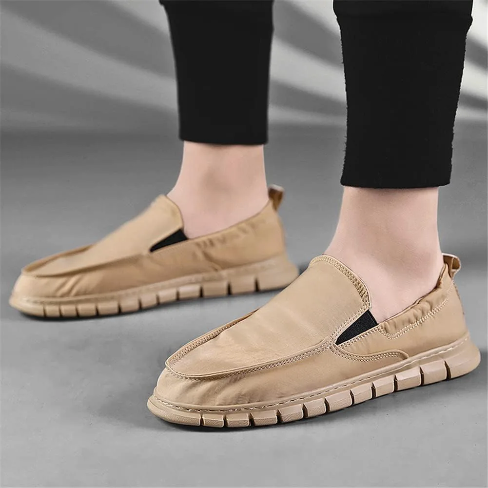 Мужские слипоны LLTMALL из ткани для вождения, повседневная обувь для прогулок, удобные мокасины, хаки — фото 2