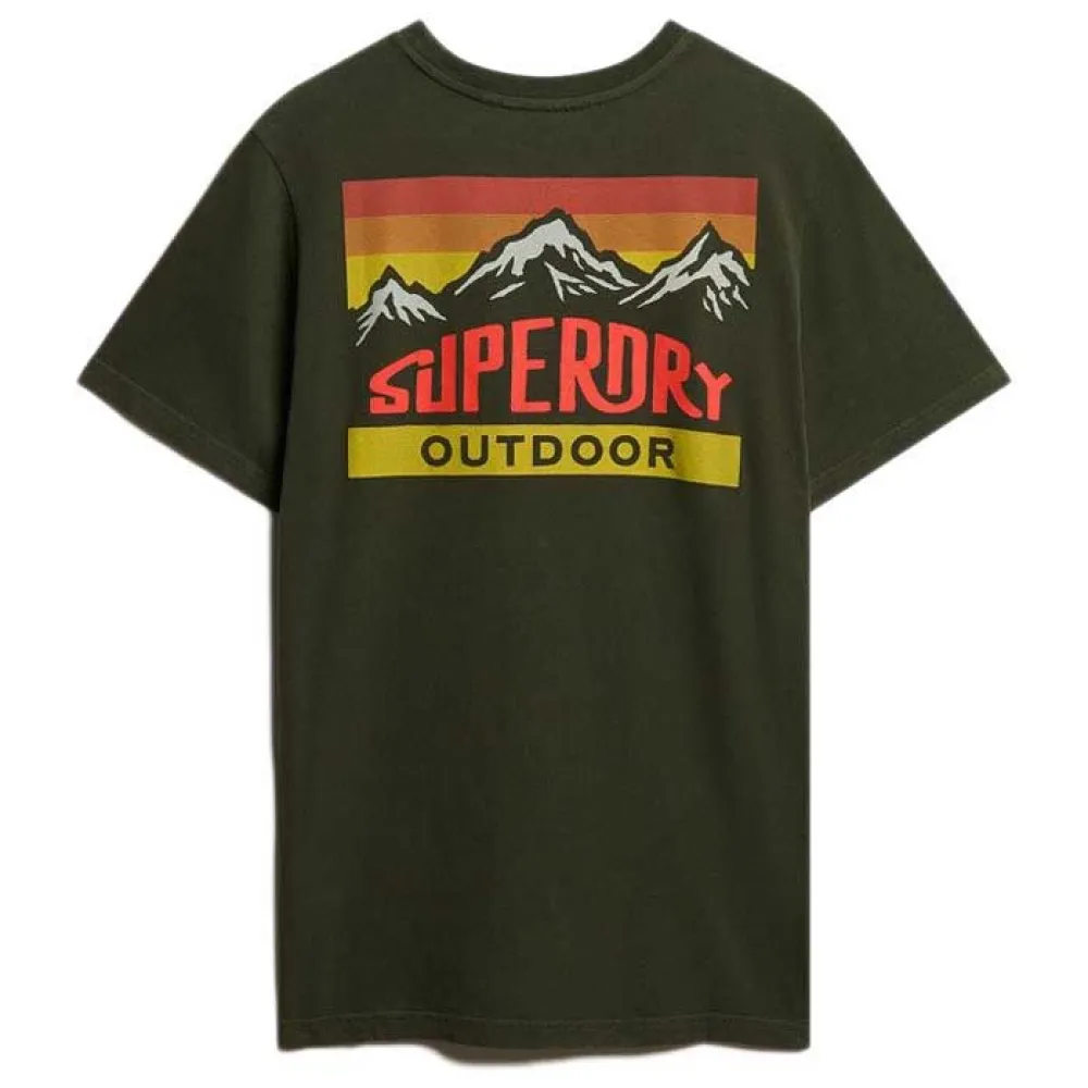 Футболка с коротким рукавом Superdry Mountain Relaxed Fit, зеленый — фото 2