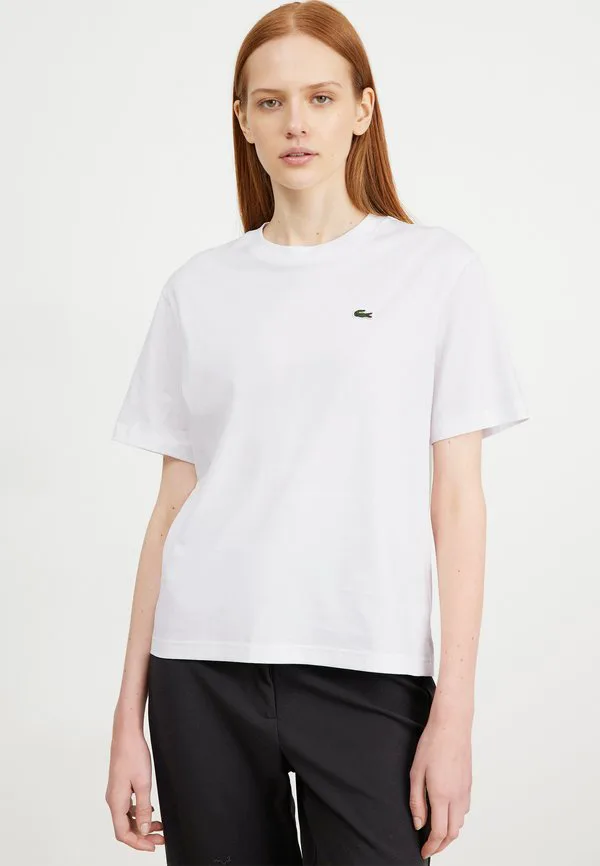 Футболка Lacoste White, Классическая однотонная