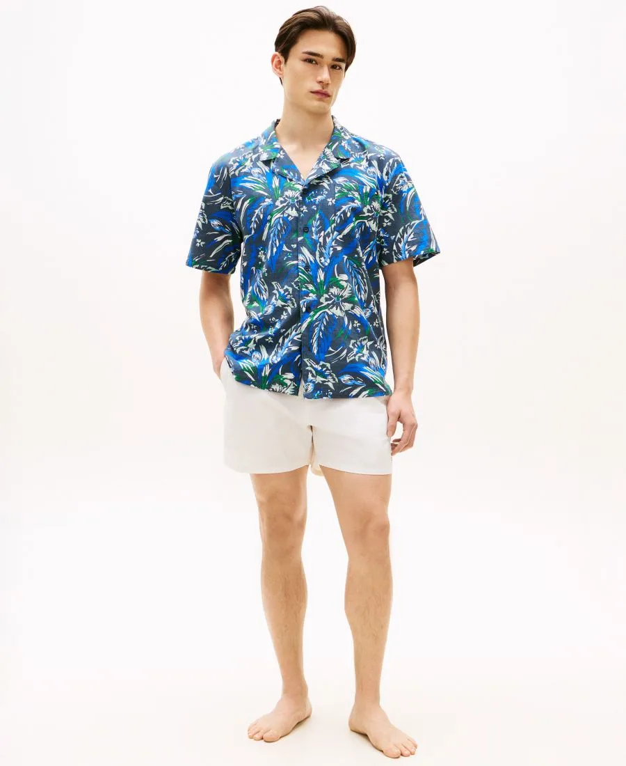 Мужская тканая рубашка с коротким рукавом и цветочным принтом Tommy Hilfiger, Vintage Hawaiian Desert Sky — фото 2