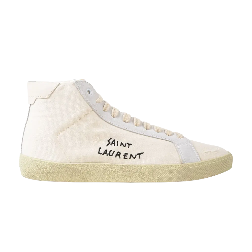 Высокие кроссовки Saint Laurent SL-06 High Canvas, кремовый