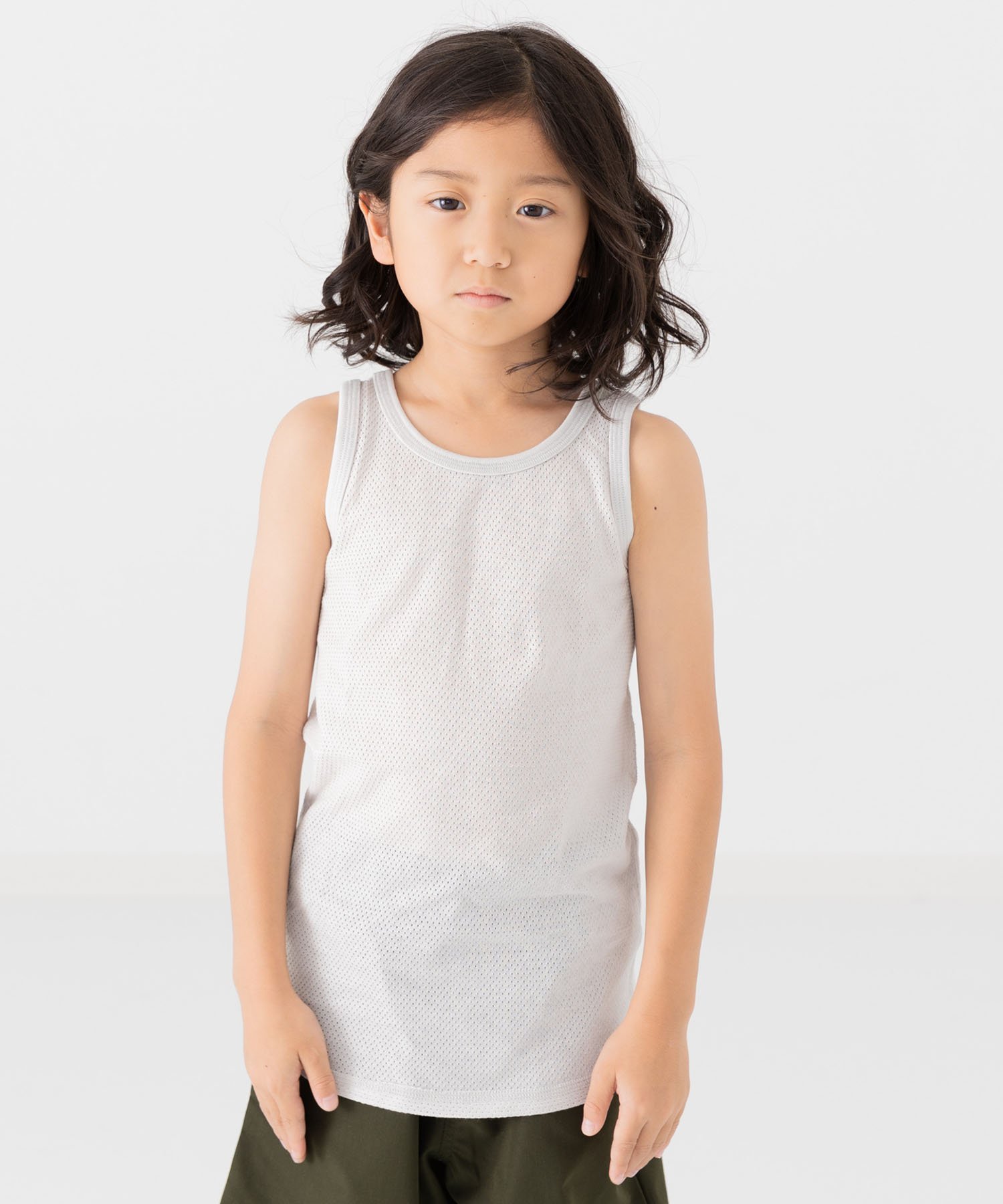 Все спереди и на животе (сетчатое белье 2P) Chil2, F Tank Top / Gray