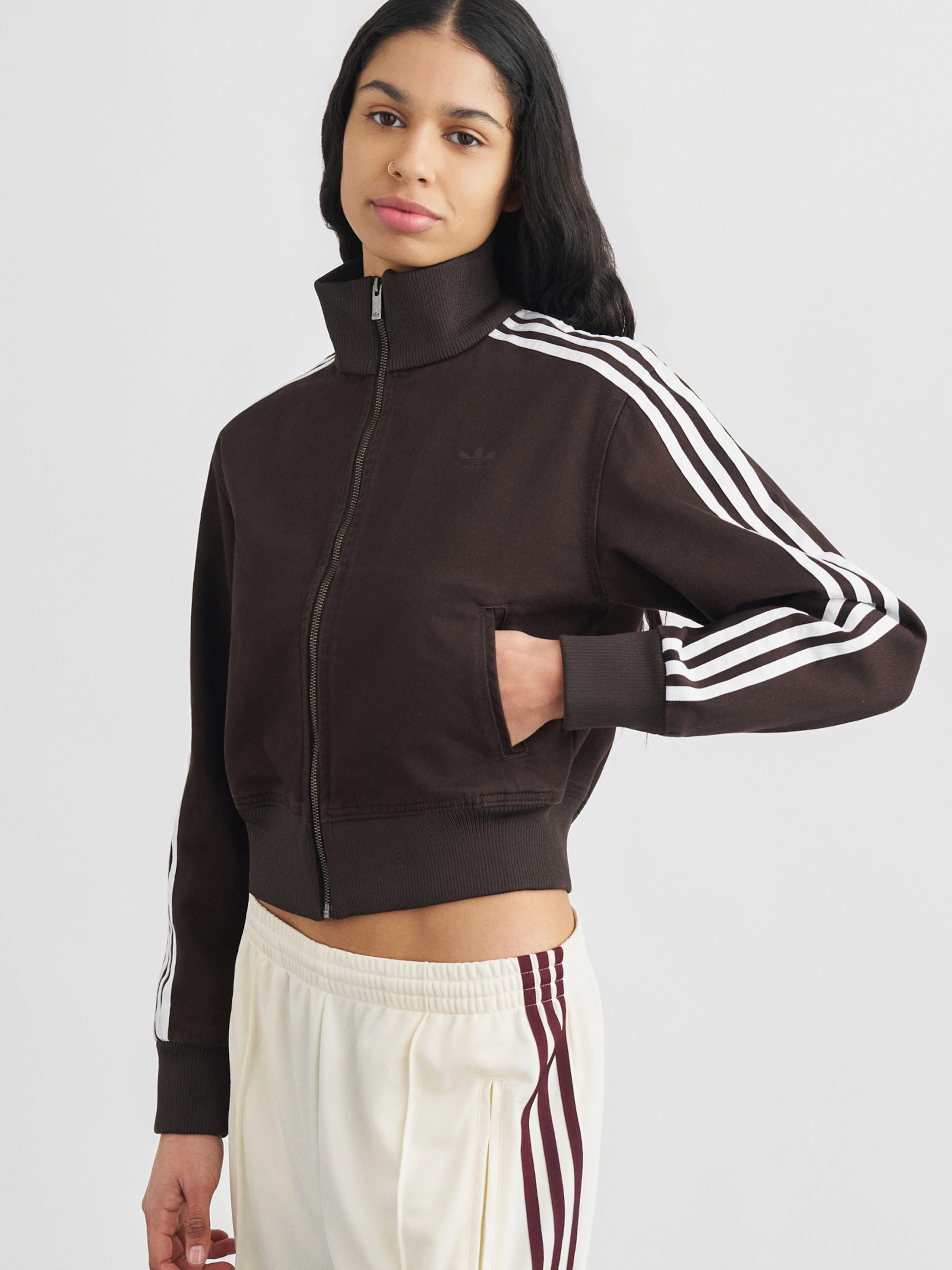 Adidas Originals Толстовка с капюшоном на молнии 'FIREBIRD' в темно-коричневом цвете — фото 3