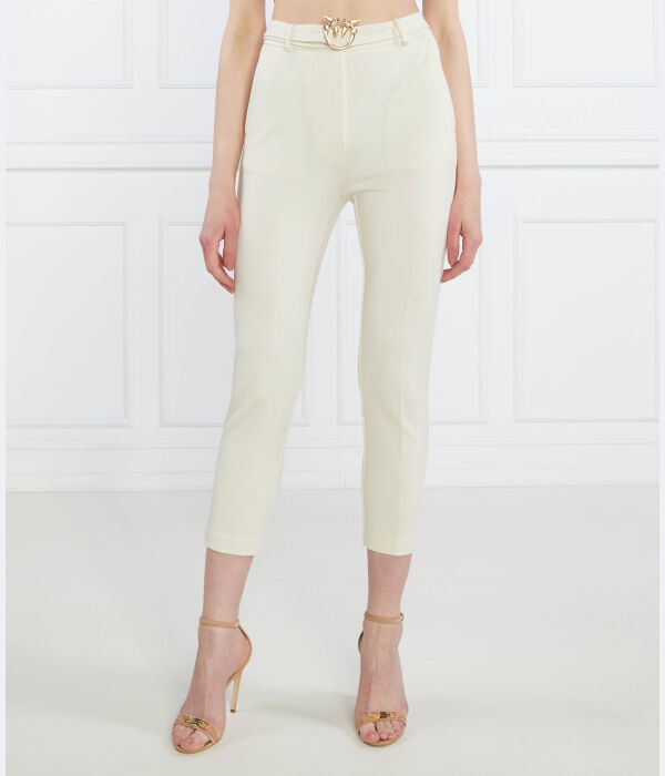 

Брюки с поясом potenza Cropped fit Pinko, белый