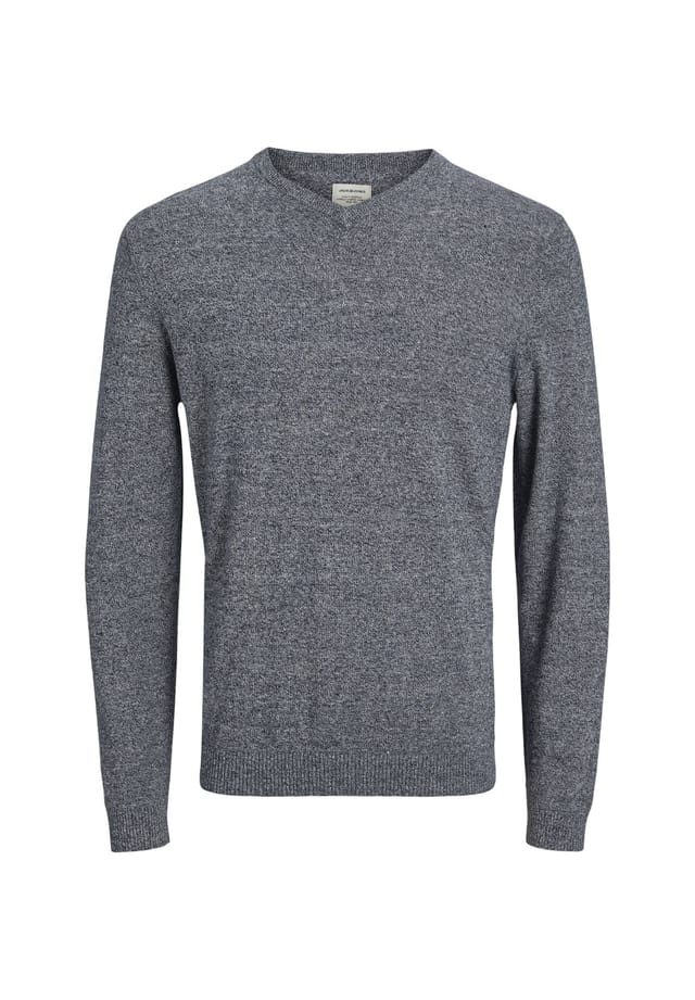 

Вязаный свитер базовый пуловер с v-образным вырезом Jack & Jones, синий