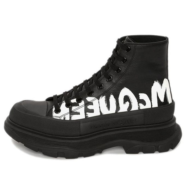 

Кроссовки ankle boots 'black white' Alexander Mcqueen, черный