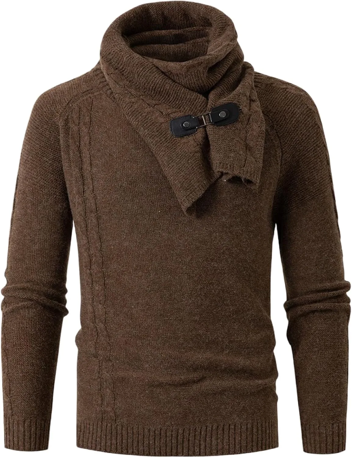 

Мужской свитер с отстегивающимся шарфом, длинный рукав AQAYL