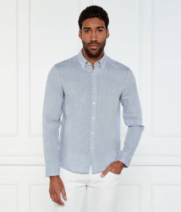 

Льняная рубашка Slim fit Michael Kors, синий