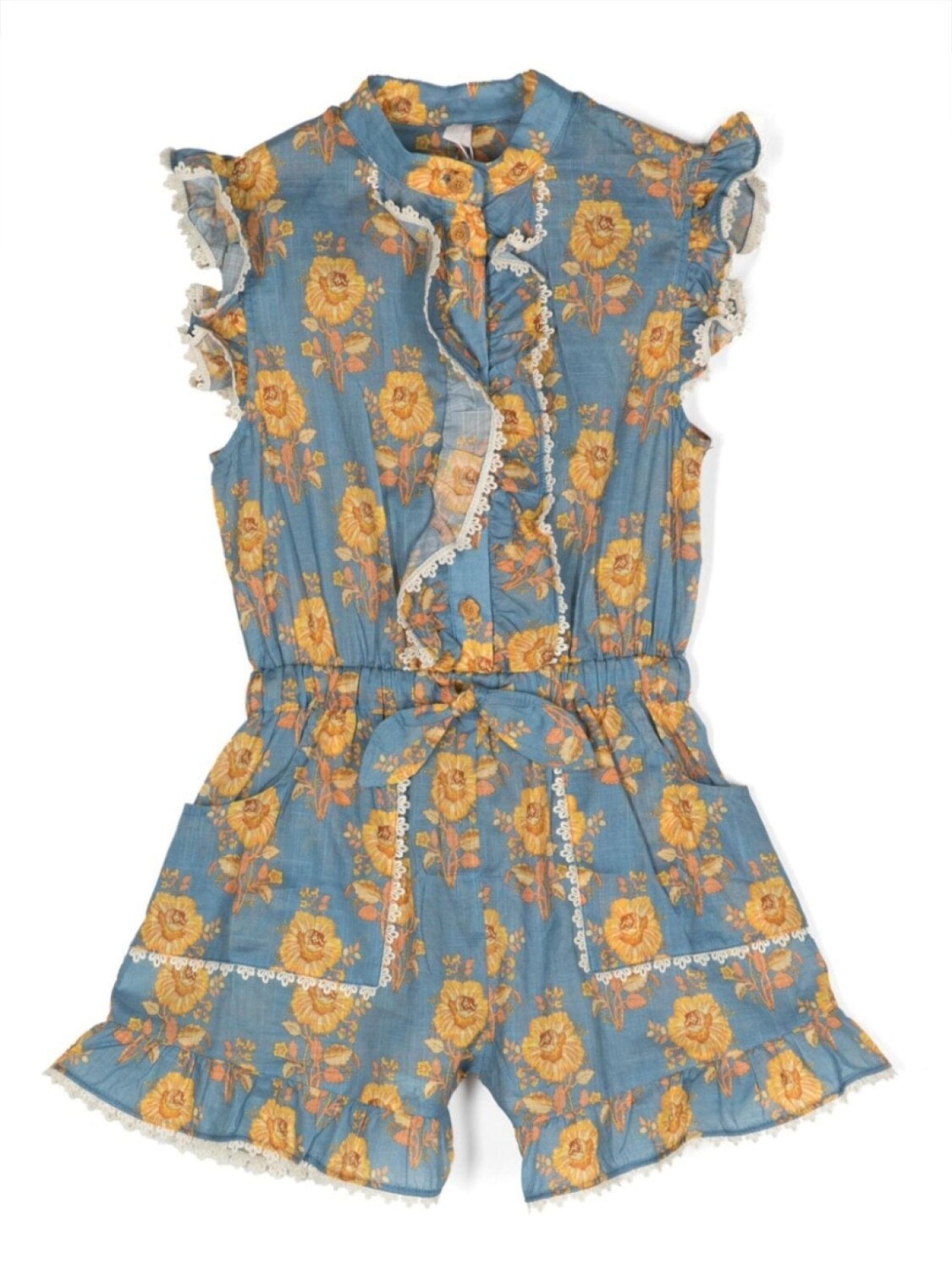 

ZIMMERMANN Kids комбинезон Junie с оборками, синий