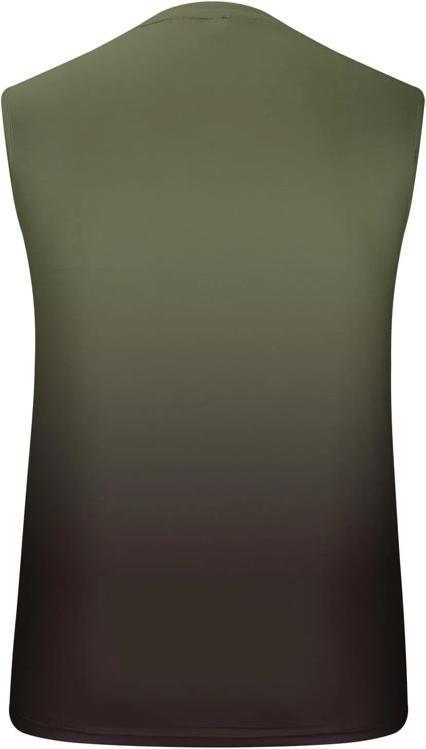 Мужской безрукавный топ, градиентный, бренд Generic, Army Green — фото 4