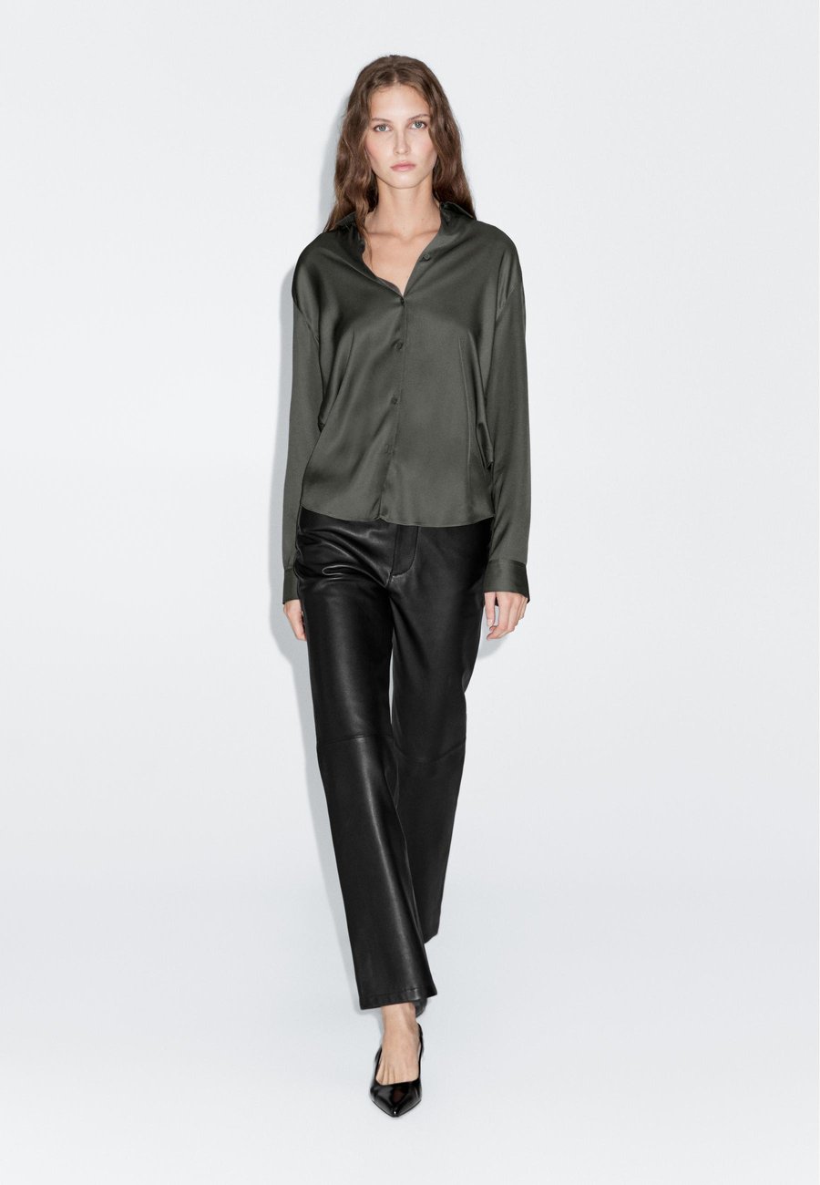 

Блуза Massimo Dutti FLOWING SATIN LONG SLEEVE, Dark Grey