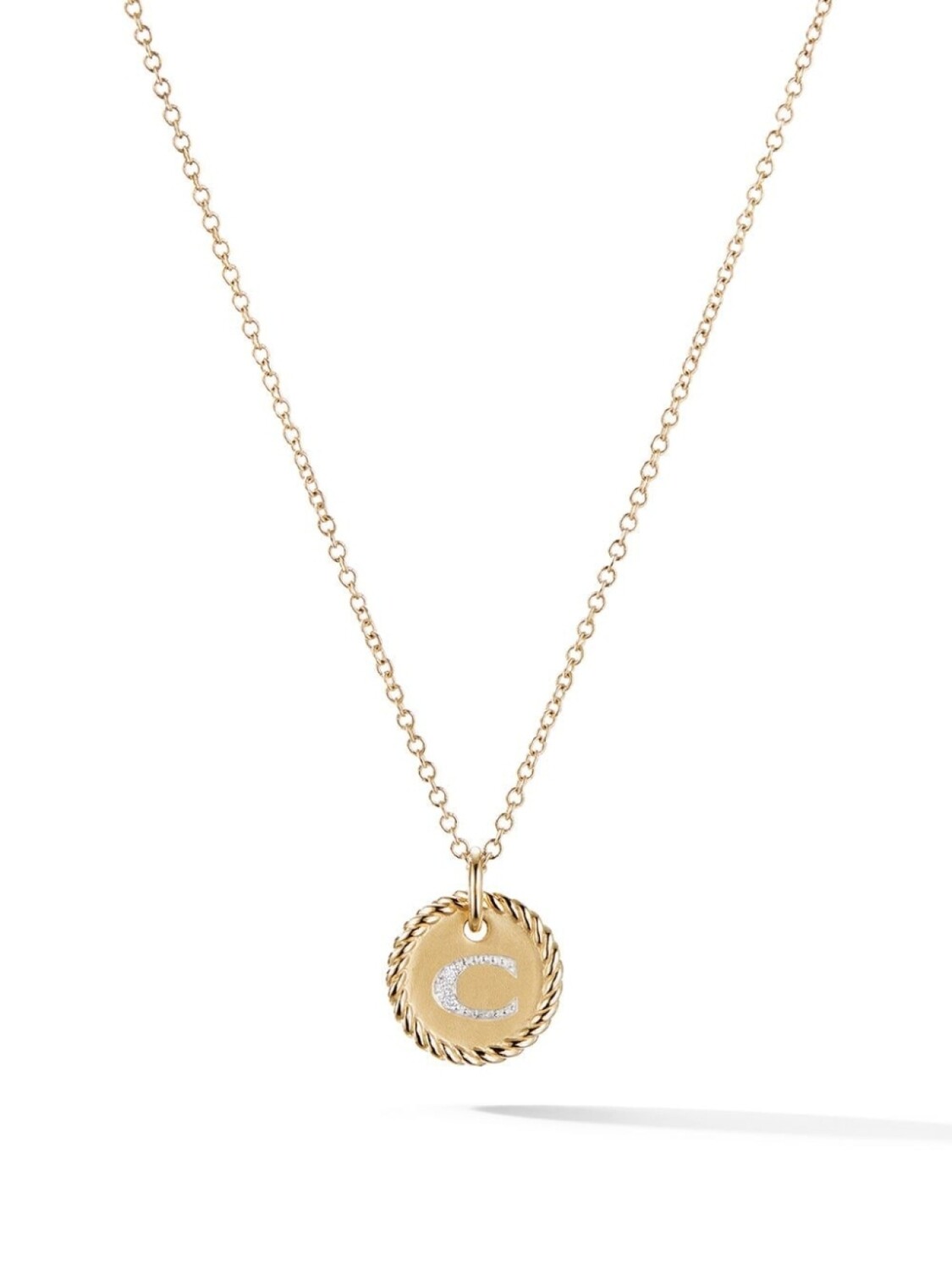 

Колье C Initial Charm из желтого золота с бриллиантами David Yurman, золотой