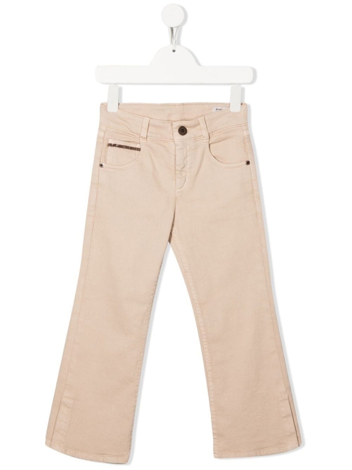 

Brunello Cucinelli Kids расклешенные укороченные брюки, нейтральный цвет