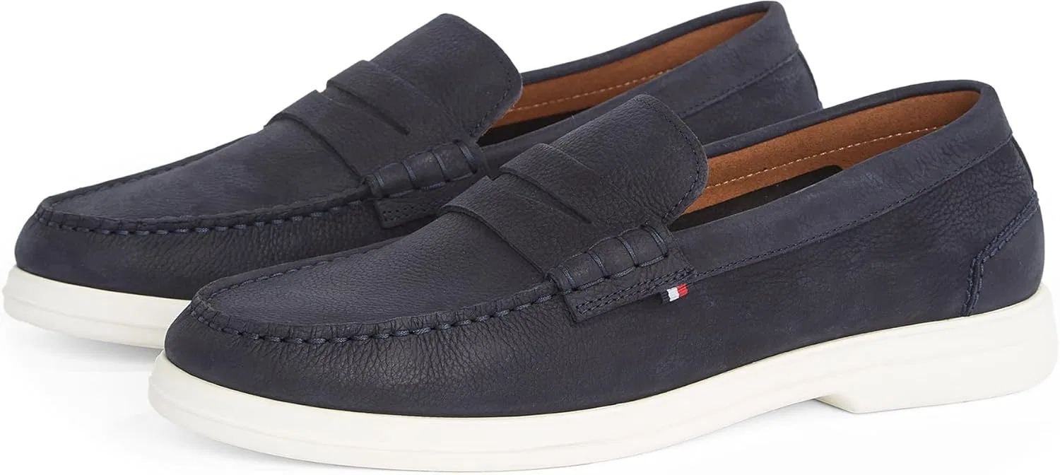 Мужские кожаные лоферы Tommy Hilfiger, голубой — фото 3