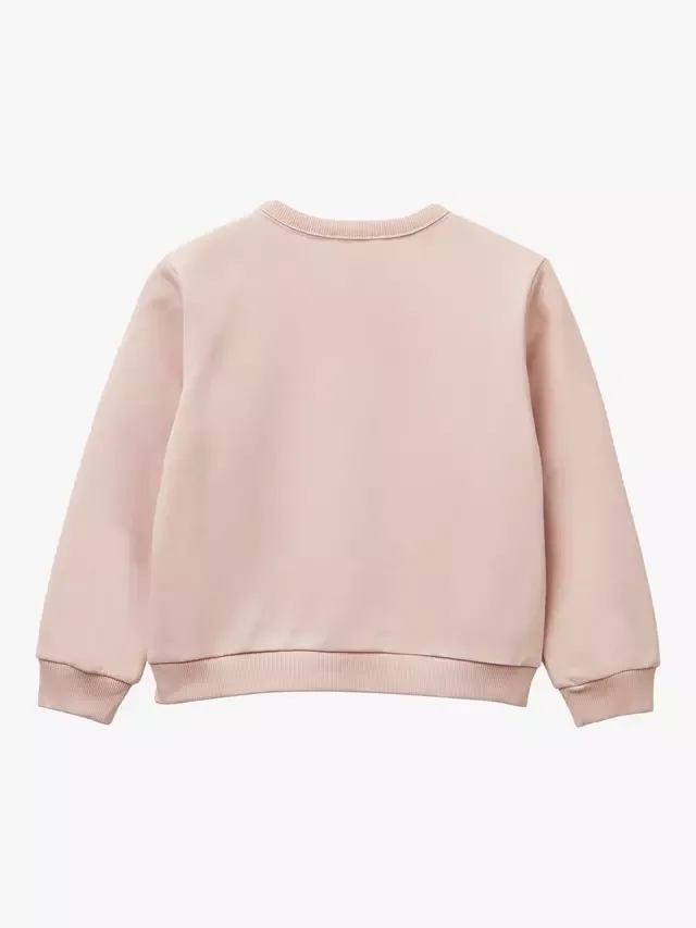 Детская хлопковая толстовка с логотипом, розовая Benetton — фото 2