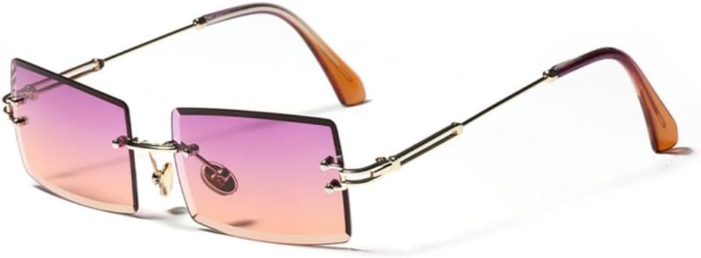 

Солнцезащитные очки MUTYNE прямоугольной формы без оправы для мужчин и женщин, модные квадратные солнцезащитные очки без оправы в стиле панк, солнцезащитные очки UV400, Purple Orange