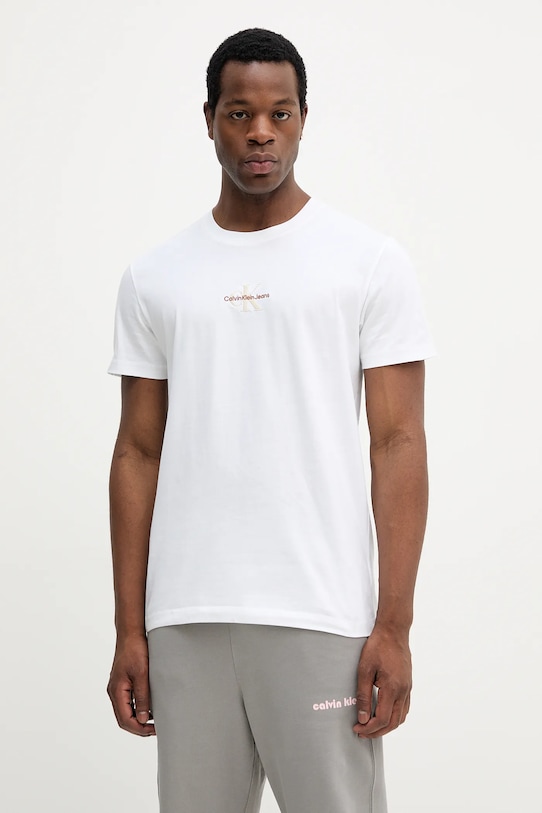

Хлопковая футболка Calvin Klein Jeans, белый