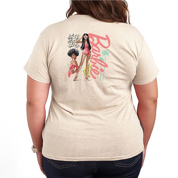 

Футболка Plus size She's beautiful, she's dynamite Barbie, Beige
