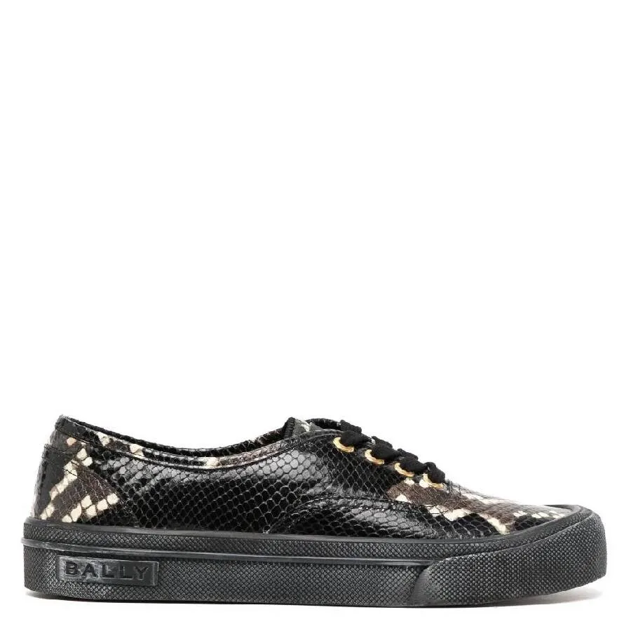 Кроссовки Bally Lyder с эффектом зминой кожи, низкие, черный