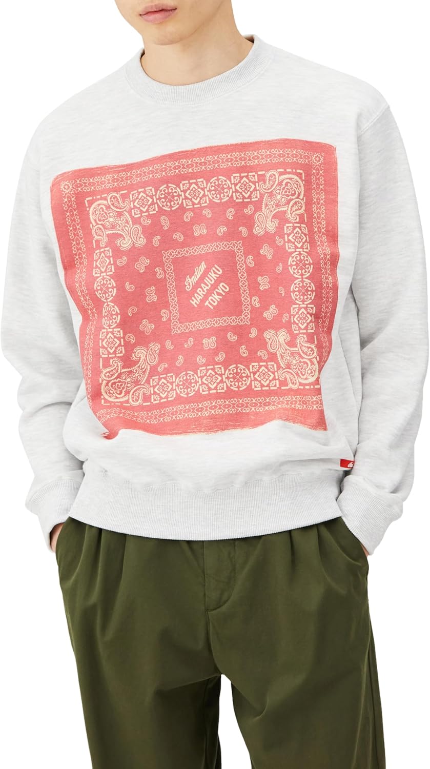 

Винтажная индийская толстовка с принтом в виде банданы Indian, пепельный