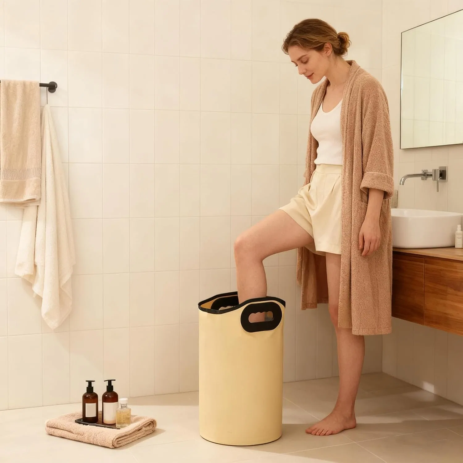 Складная ванночка для ног, 23 л Generisch, Cream-Coloured — фото 2