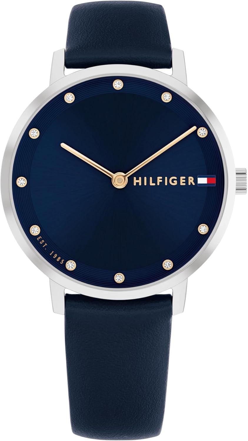 

Женские тонкие кварцевые часы Tommy Hilfiger с кожаным ремешком, водонепроницаемость 3 атм, элегантные и стильные, подарок для нее, 35 мм, Green