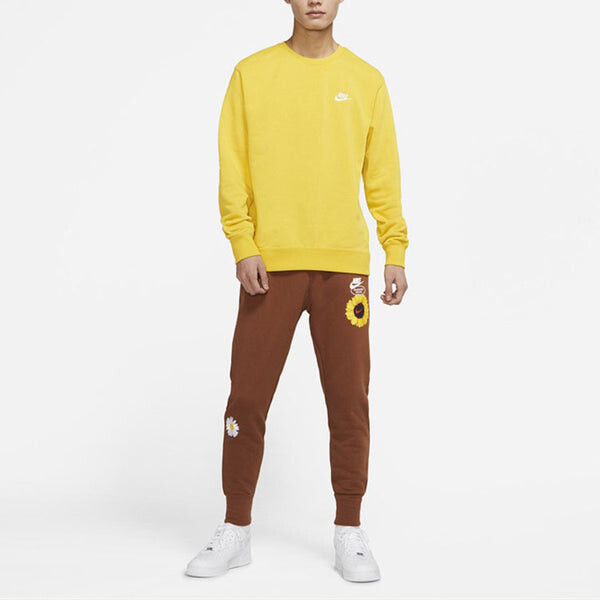 Толстовка Nike Sportswear Club Casual Sports Round Neck Pullover Yellow, желтый — фото 2