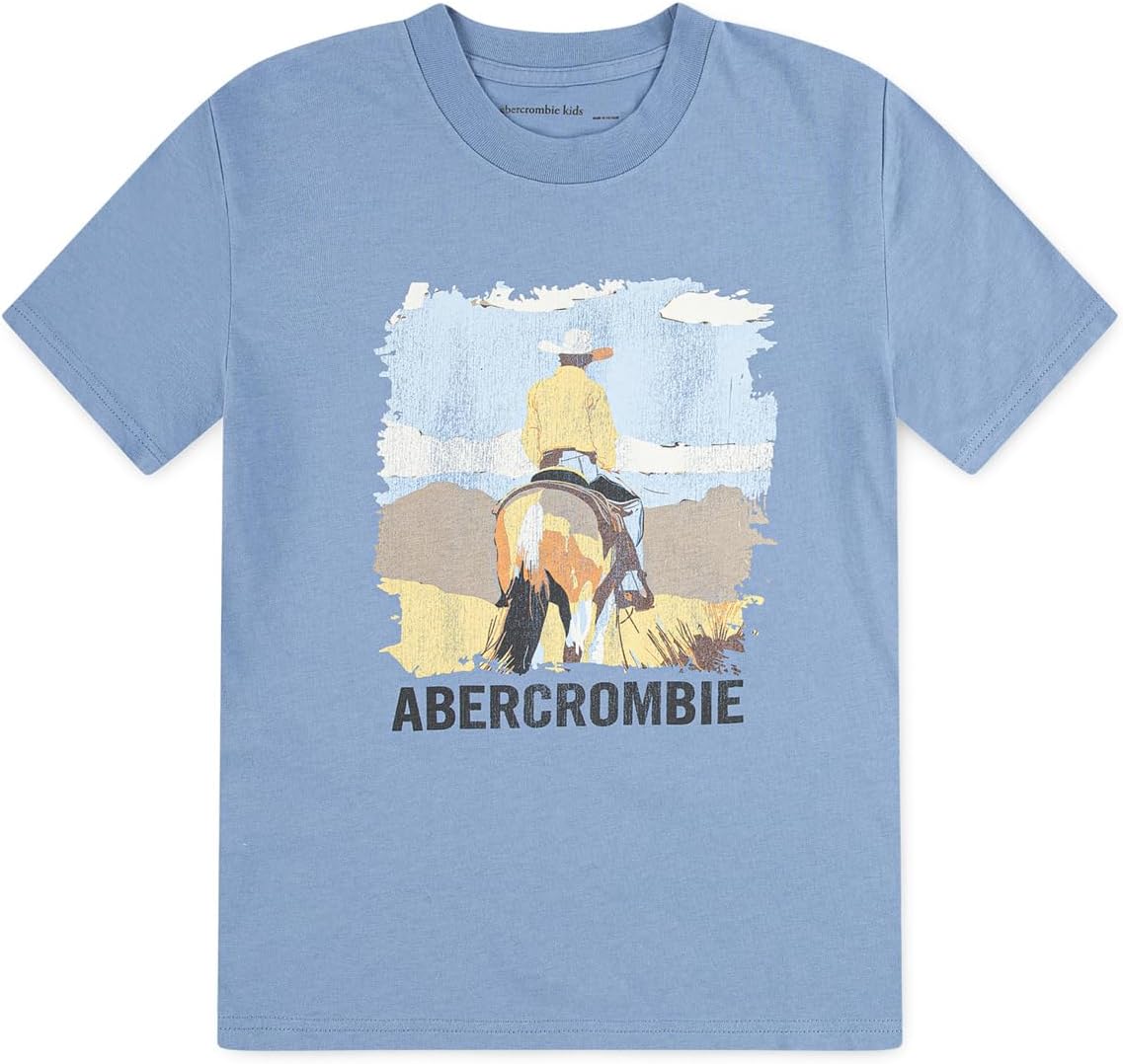 

Футболка abercrombie kids Back Trail Tee, цвет Infinity
