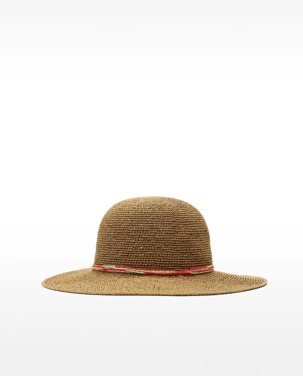 

Женская шляпа из рафии с декоративной лентой Parfois, коричневый