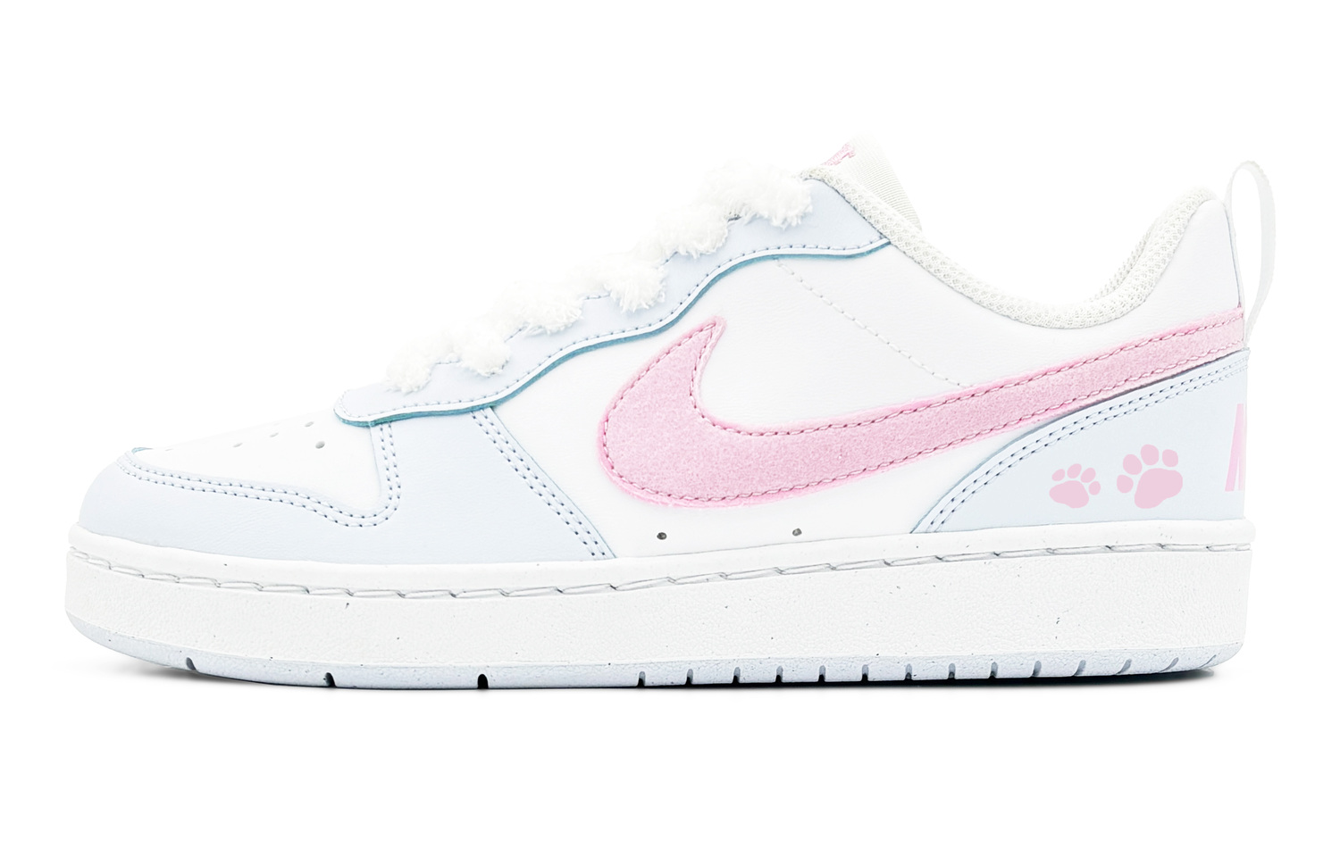 

Nike Court Borough Maris Sal Meow Paw устойчивые к истиранию и скольжению низкие детские скейтбординг кроссовки Blue White