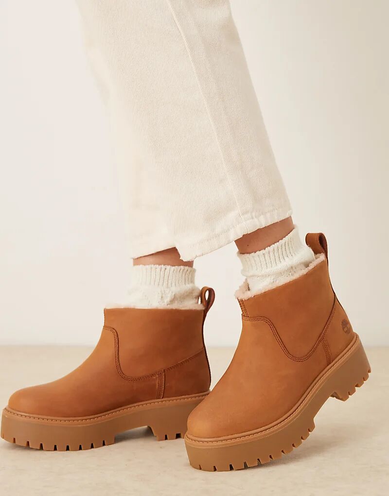 Ботинки челси Timberland Stone Street на платформе с подкладкой из искусственного меха, коричневого нубука — фото 2