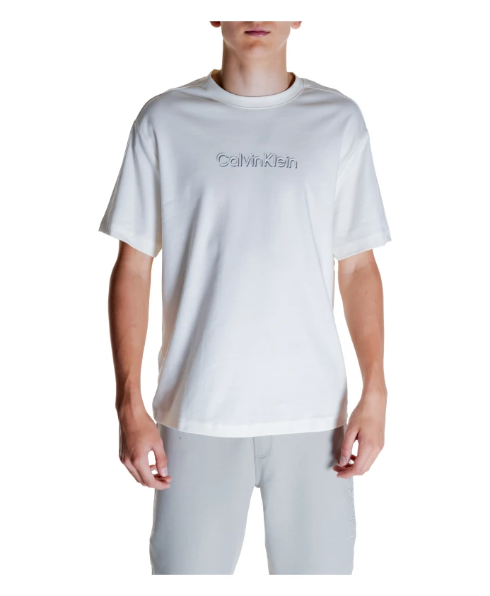 

Футболка из коллекции хлопка с тисненым логотипом Calvin Klein, белый