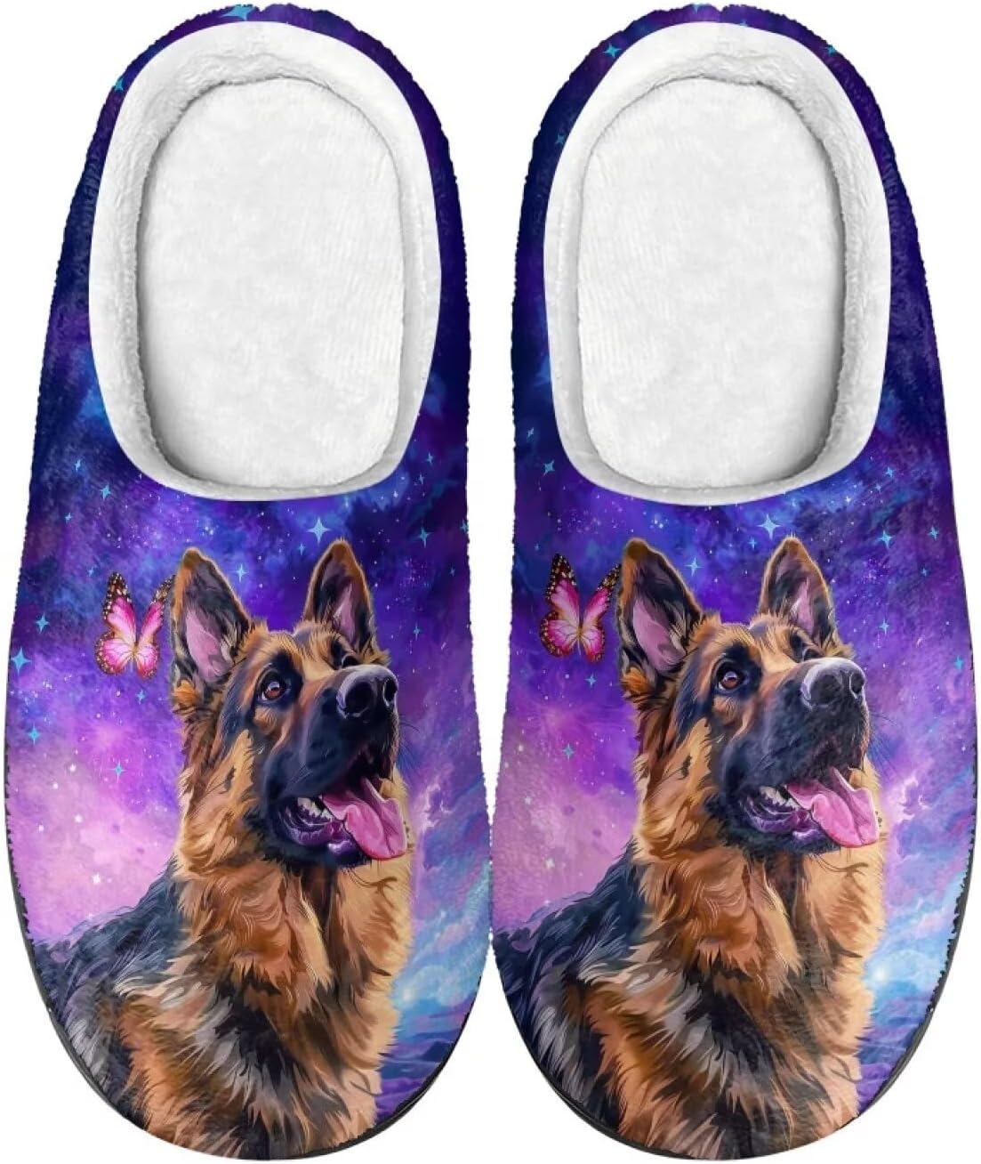 

Теплые мягкие удобные домашние тапочки DISNIMO для женщин и девушек на осень и зиму, A Butterfly German Shepherd