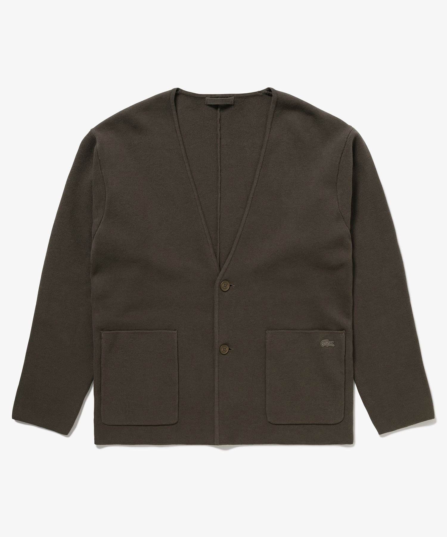 Кардиган из трикотажа в рубчик в миланском стиле LACOSTE, Dark Brown — фото 4