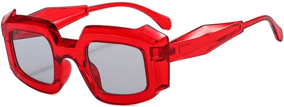 

Популярные модные солнцезащитные очки конфетных цветов для женщин, ретро-очки неправильной формы, защита от УФ-излучения UV400, трендовые солнцезащитные очки для мужчин, сине-красные солнцезащитные очки TYUVIVO, Red Light Gray