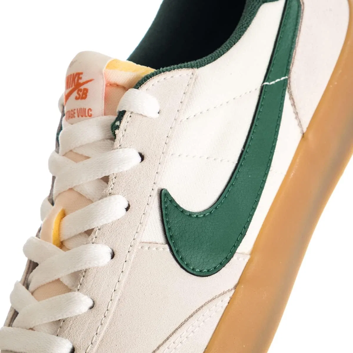 Кроссовки для скейтбординга Nike SB Heritage Vulc, цвет Sail/Gorge Green-sail-safety Orange — фото 4