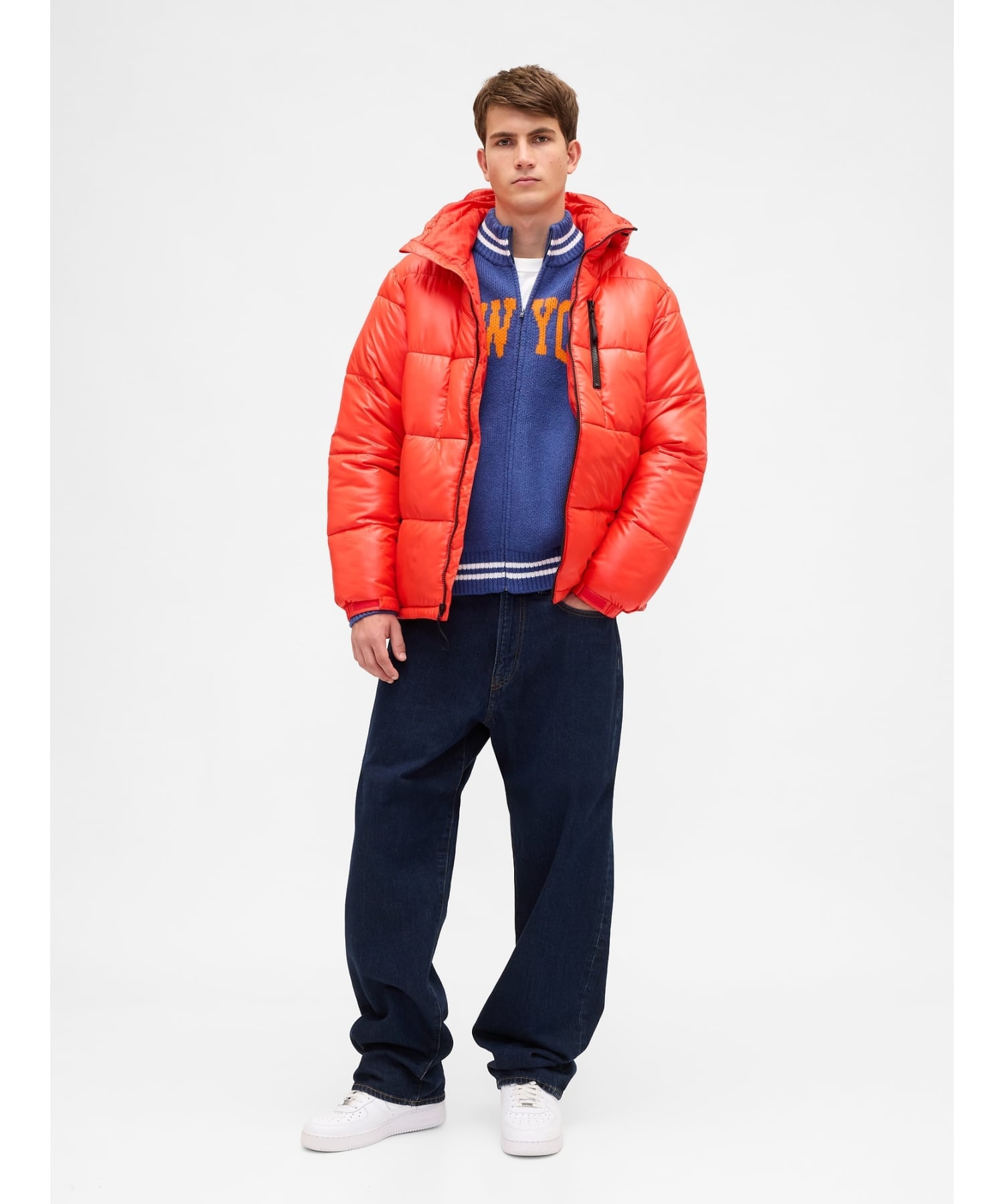 Свитер на молнии с логотипом New York Kicks от CashSoft Cashmere Touch (U) GAP, NEW_YORK_KNICKS — фото 3