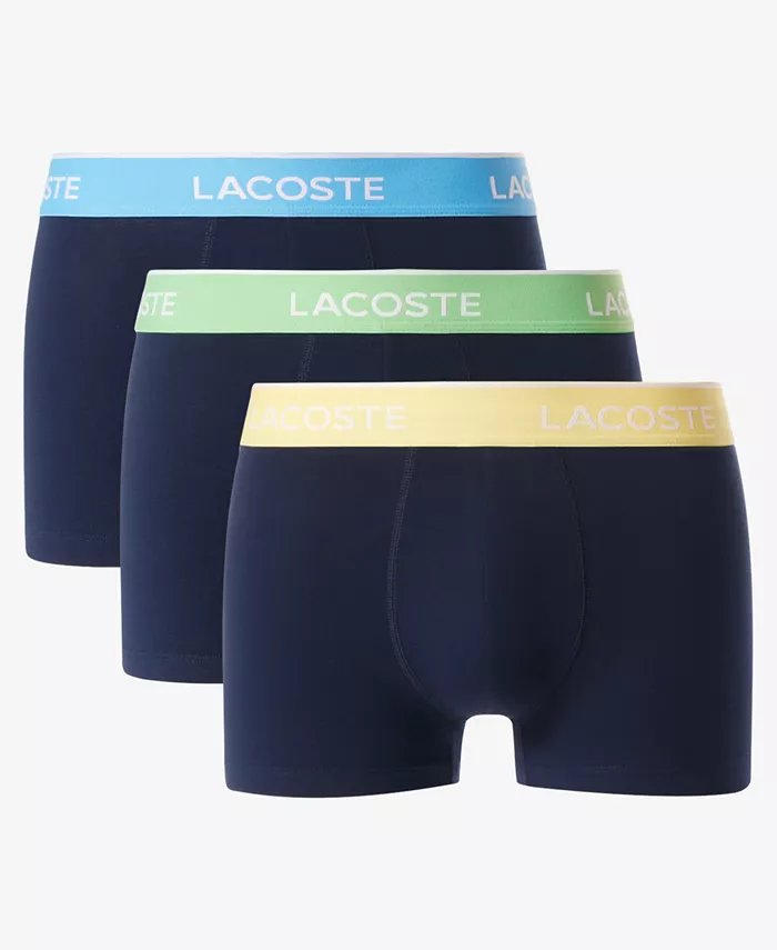

Мужские трусы-боксеры с логотипом на поясе, 3 штуки, обычная посадка Lacoste