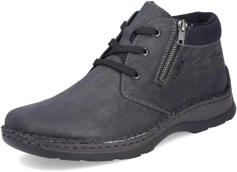 Удобные мужские туфли Rieker 05341, мужские туфли на шнуровке, Grey 45