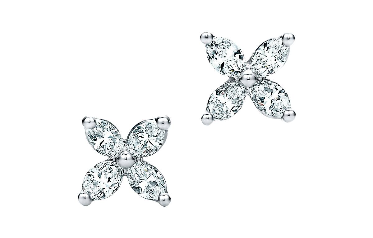 

TIFFANY & CO. Серьги-гвоздики Victoria Collection для женщин белые