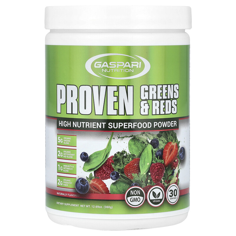 

Gaspari Nutrition, Проверенная зелень и красный, 360 г (12,69 унции)