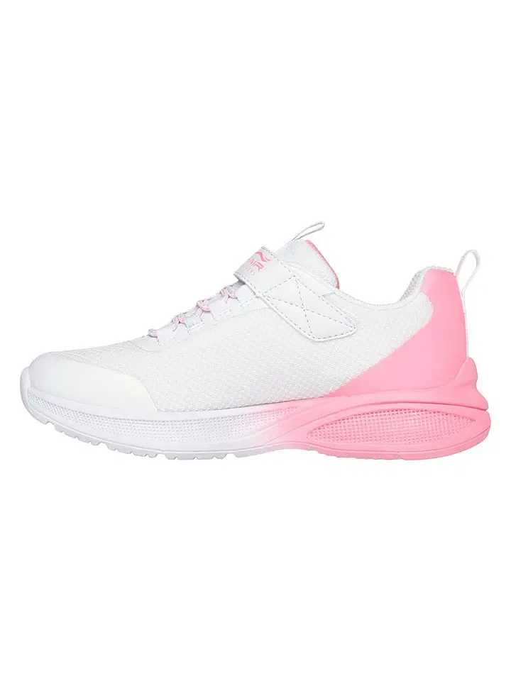 Кроссовки с шнуровкой и липучкой Skechers, белый/розовый — фото 2