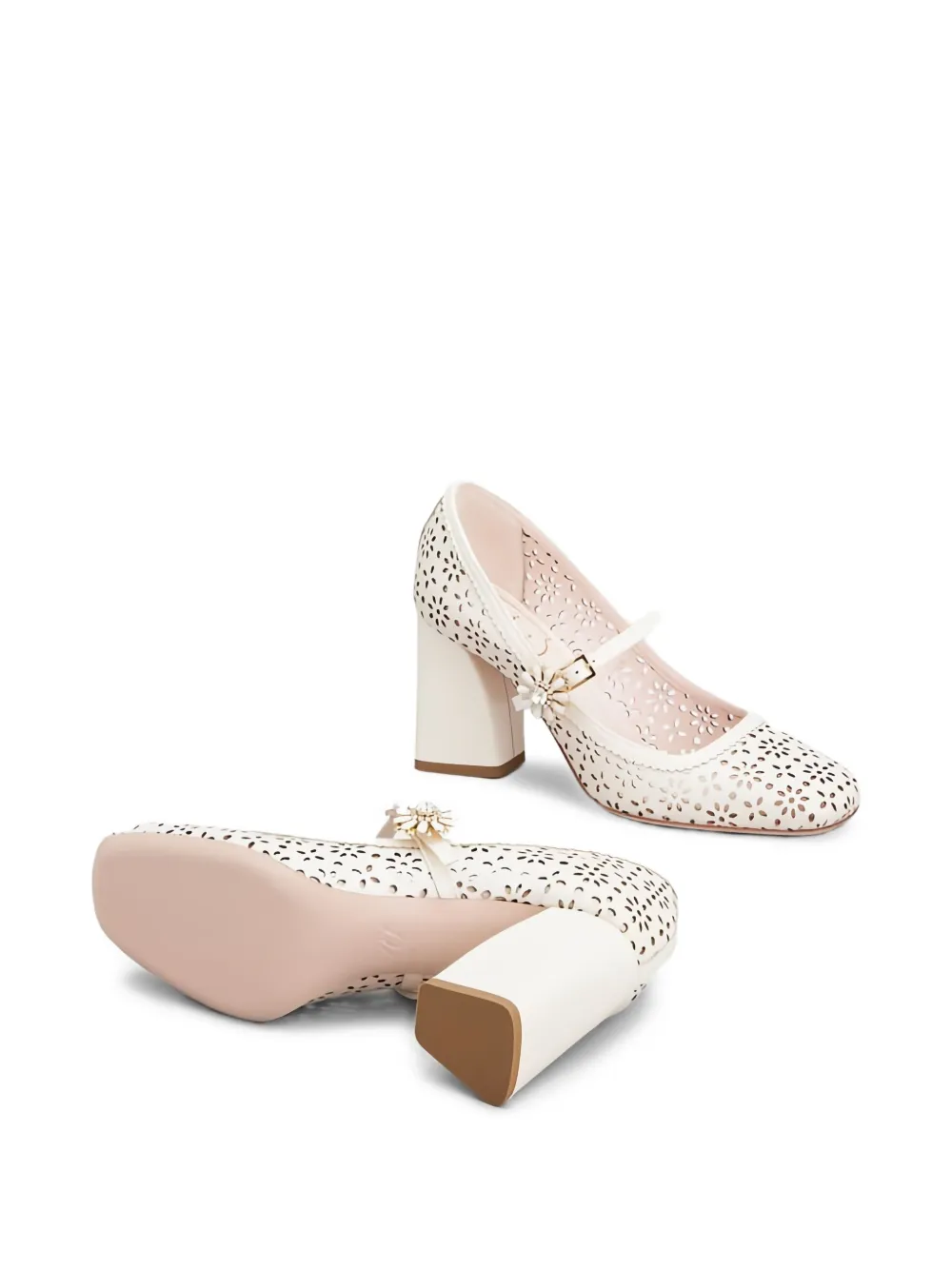 Туфли Très Vivier на блочном каблуке с цветочным принтом 85 мм Roger Vivier — фото 3