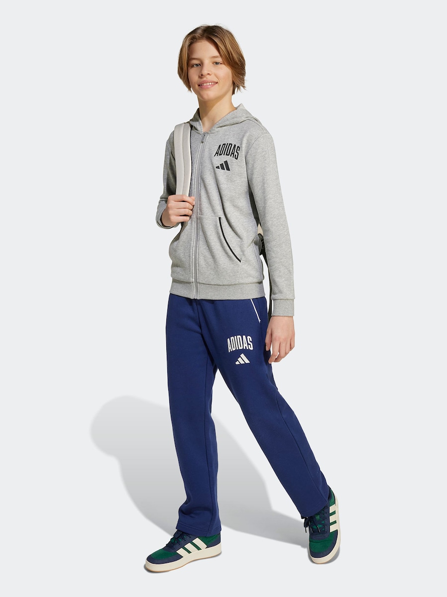 Спортивная толстовка с капюшоном на молнии ADIDAS SPORTSWEAR, серый — фото 4